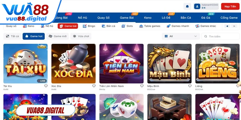 Game bài Vua88 là nơi hội tụ của hàng loạt trò chơi hấp dẫn