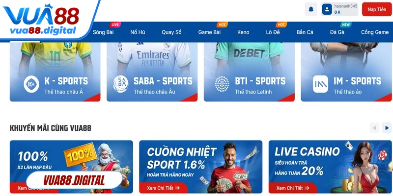 Sảnh hấp dẫn người chơi nhờ hệ thống khuyến mãi phong phú